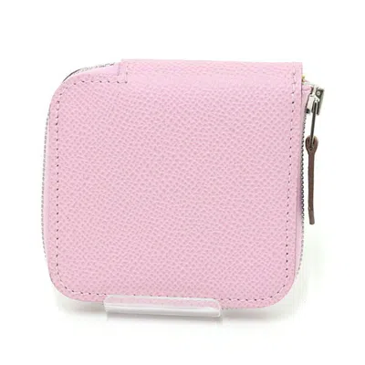 Pre-owned Hermes Jaune Epsom Leather Silk Coin Purse/coin Case ()