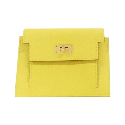 Pre-owned Hermes Jaune Yellow Epsom Leather Card Wallet ()