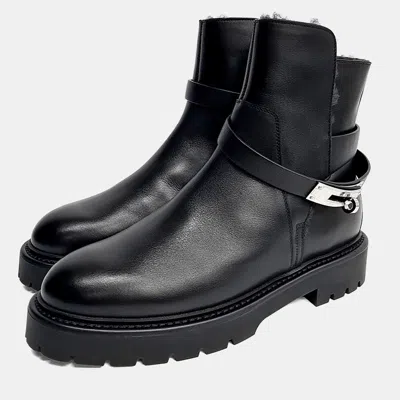 Pre-owned Hermes Hermès Jeff Ankle Boots In Black