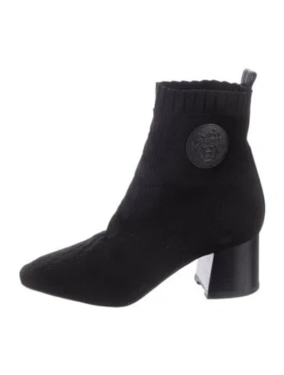 Pre-owned Hermes Jenna 60 H Logo Sock Boots In Black