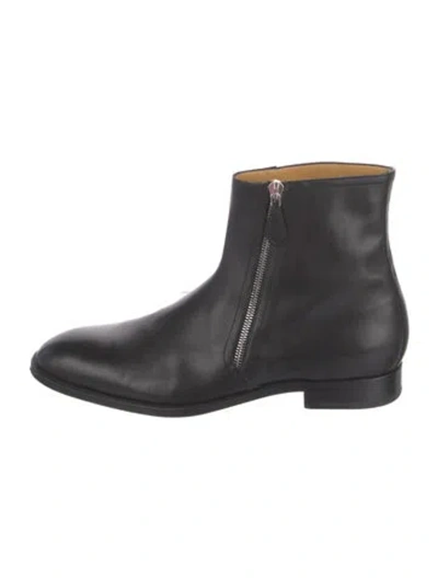 Pre-owned Hermes Jerry Leather Boots In Black