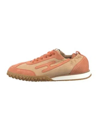 Pre-owned Hermes Jet Athletic Sneakers In Neutrals/orange