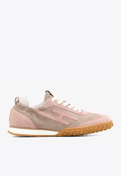 Hermes Jet Low-top Sneakers In Rose Cancan And Rose Aquarelle Suede In Multi