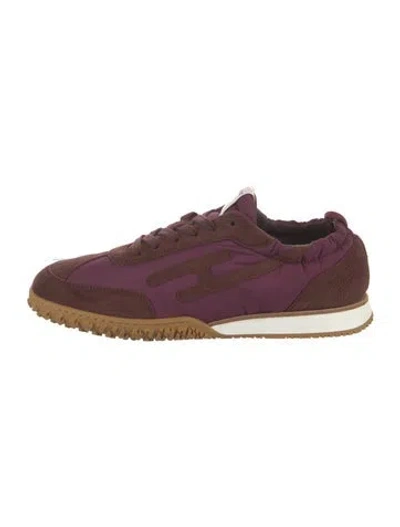 Pre-owned Hermes Jet Sneakers In Burgundy
