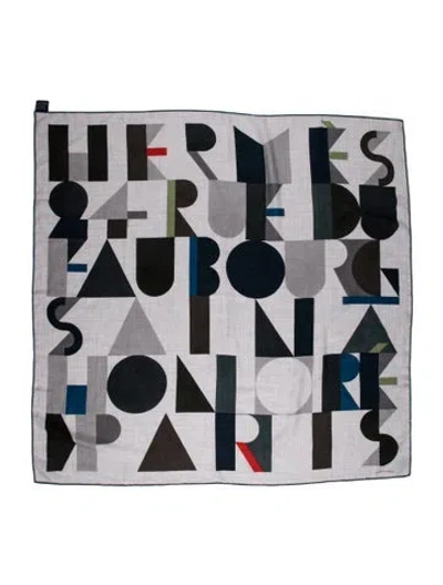 Pre-owned Hermes Jeu D'adresse Cashmere Scarf In Grey