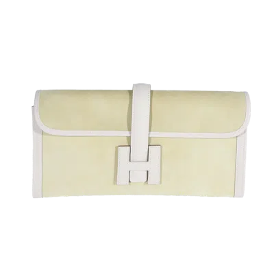 Hermes Hermès Jige Elan Clutch In Yellow