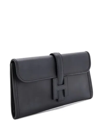 Pre-owned Hermes Jige Elan Swift 29 Clutch Bag In Black