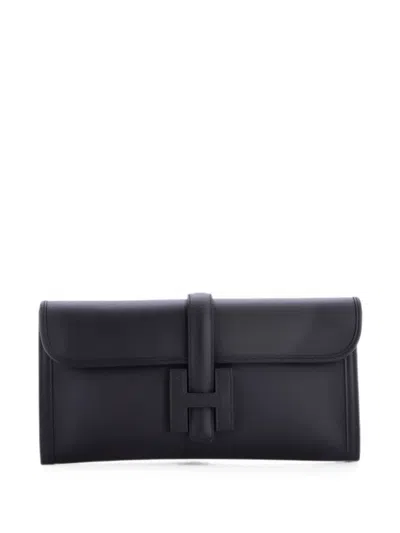 Pre-owned Hermes Jige Elan Swift 29 Clutch Bag In Black