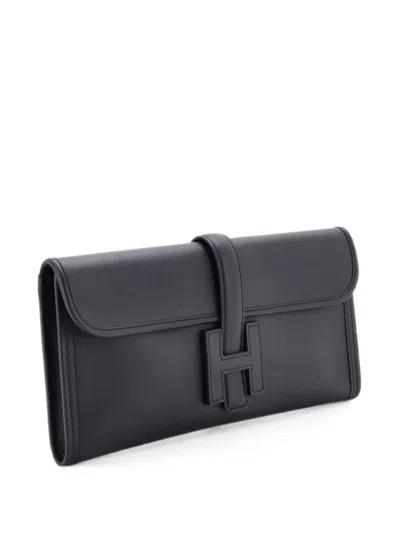 Pre-owned Hermes Jige Elan Swift 29 Clutch Bag In Black