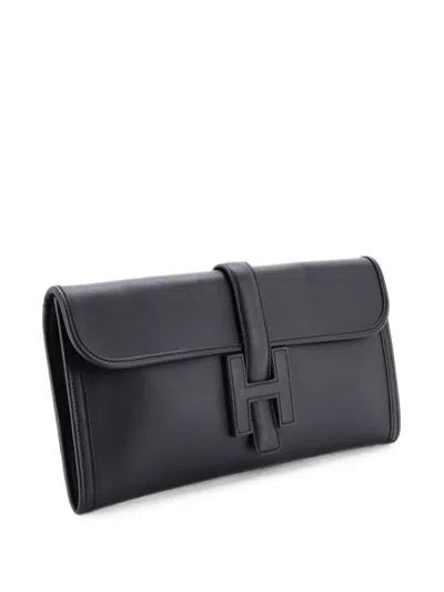 Pre-owned Hermes Jige Elan Swift 29 Clutch Bag In Black
