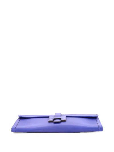 Pre-owned Hermes Jige Elan Swift 29 Clutch Bag In Blue