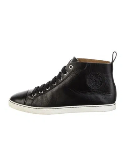 Pre-owned Hermes Jimmy Sneakers In Black