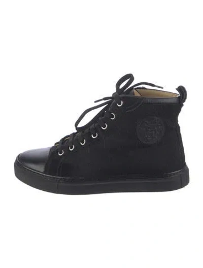 Pre-owned Hermes Jimmy Sneakers In Black