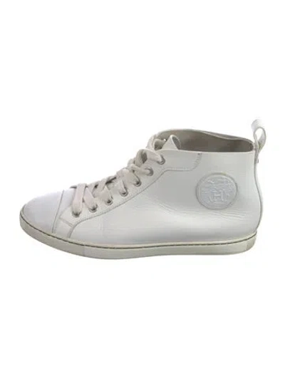 Pre-owned Hermes Jimmy Sneakers In White