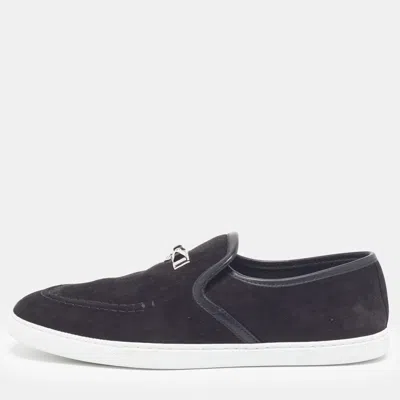 Pre-owned Hermes Jour Size 37 Black Leather And Suede Low Top Sneakers