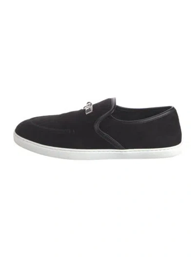 Pre-owned Hermes Jour Suede Loafers In Black