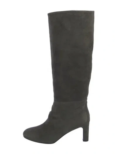 Pre-owned Hermes Judy Suede Boots In Green