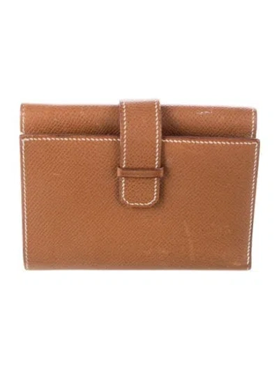 Pre-owned Hermes Julia Wallet In Brown