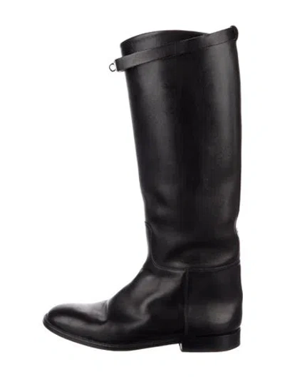 Pre-owned Hermes Jumping Leather Riding Boots In Black