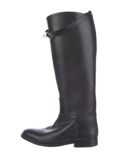 Pre-owned Hermes Jumping Leather Riding Boots In Black