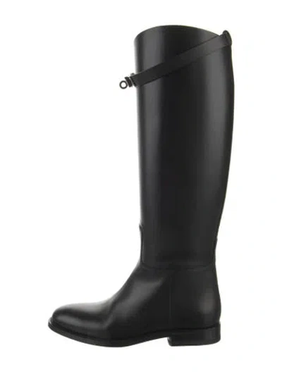 Pre-owned Hermes Jumping Leather Riding Boots In Black
