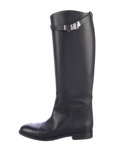 Pre-owned Hermes Jumping Leather Riding Boots In Black