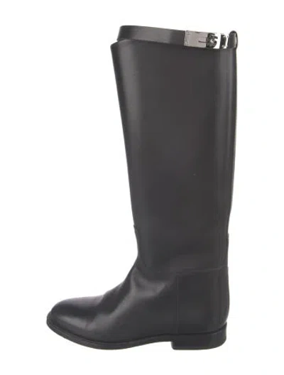 Pre-owned Hermes Jumping Leather Riding Boots In Black