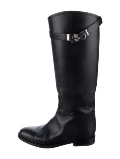 Pre-owned Hermes Jumping Leather Riding Boots In Black