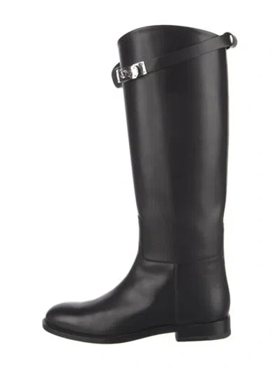 Pre-owned Hermes Jumping Leather Riding Boots In Black