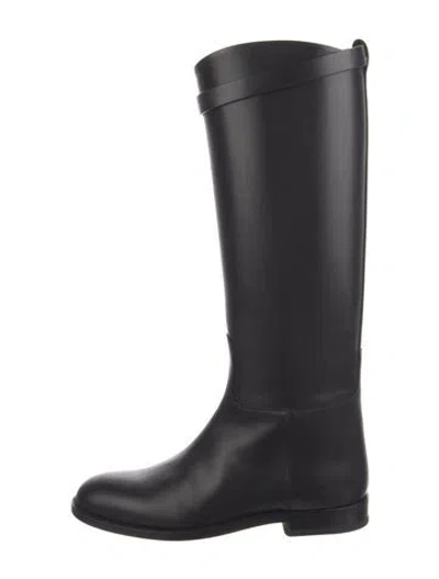 Pre-owned Hermes Jumping Leather Riding Boots W/ Tags In Black