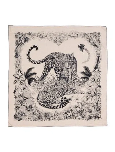 Pre-owned Hermes Jungle Love Cashmere Shawl In Neutral