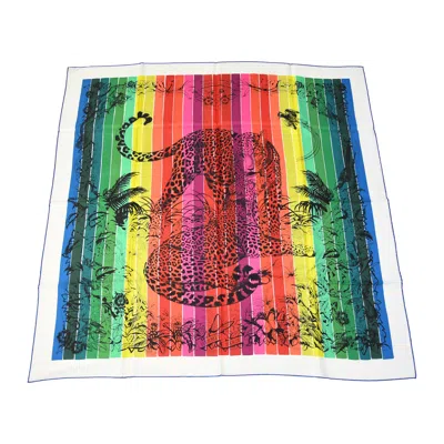 Pre-owned Hermes Jungle Love Rainbow Silk Square Scarf Multicolor