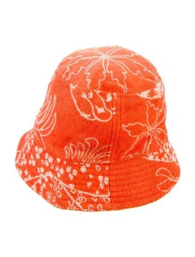 Pre-owned Hermes Jungle Love Terrycloth Bucket Hat In Orange