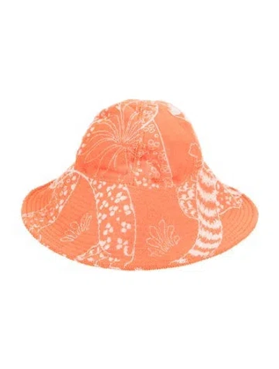 Pre-owned Hermes Jungle Love Terrycloth Hat In Orange