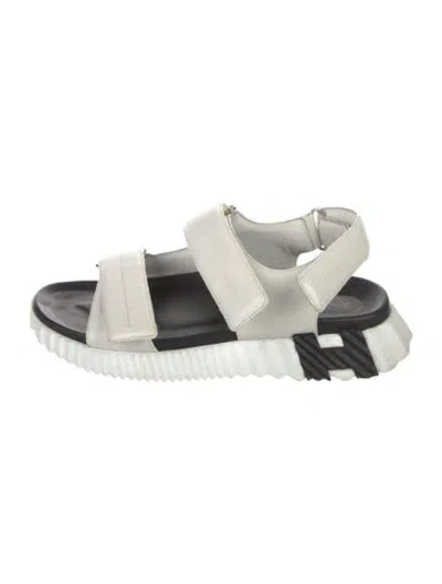 Pre-owned Hermes Junior H Logo Sandals In White