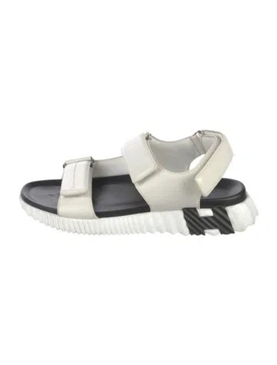 Pre-owned Hermes Junior Leather Sandals In White