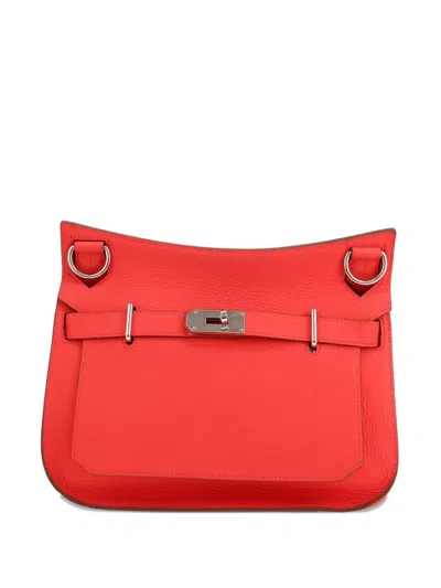 Pre-owned Hermes Jypsiere 31 Leather Cross Body Bag In Red