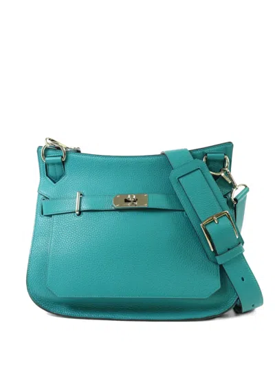 Pre-owned Hermes Jypsiere 31 Leather Shoulder Bag In Blue