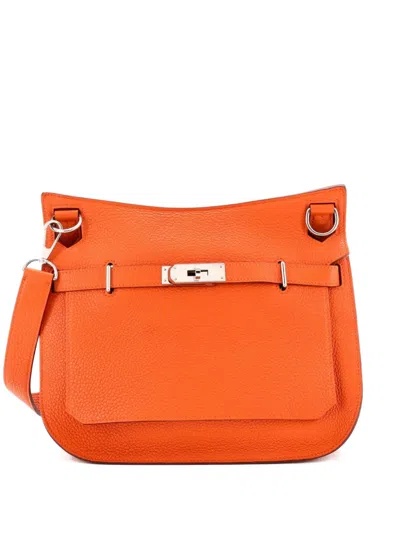 Pre-owned Hermes Jypsiere Bag Clemence 28 Shoulder Bag In Orange