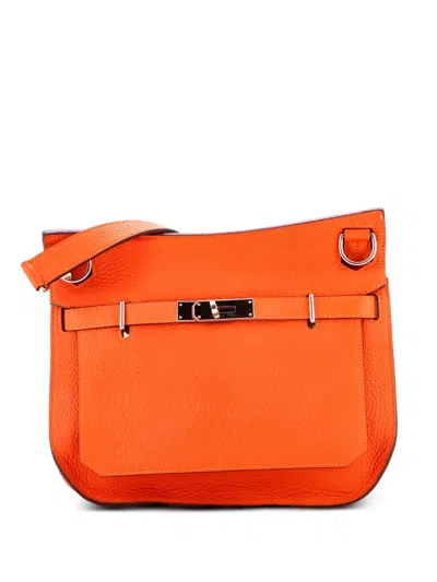 Pre-owned Hermes Jypsiere Bag Clemence 28 Shoulder Bag In Orange