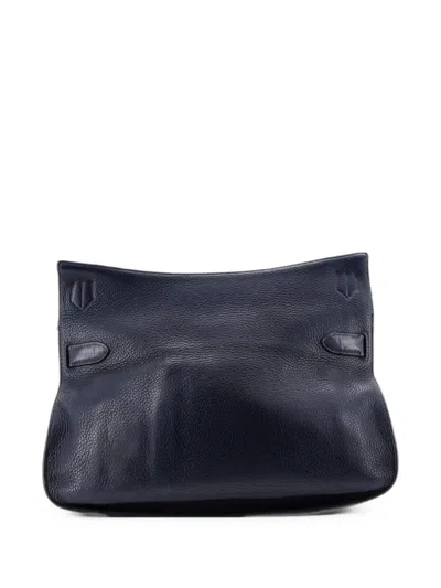 Pre-owned Hermes Jypsiere Bag Clemence 34 Crossbody Bag In Blue