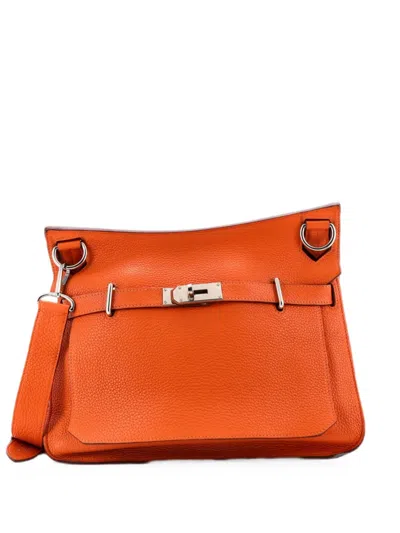 Pre-owned Hermes Jypsiere Bag Clemence 34 Crossbody Bag In Orange