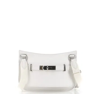 Pre-owned Hermes Jypsiere Bag Swift Mini In White