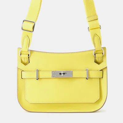 Pre-owned Hermes Jypsiere Lime Swift Leather Size Mini In Yellow
