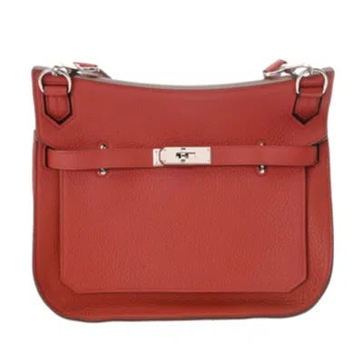 Pre-owned Hermes Jypsiere Silver Taurillon Clemence Leather Shoulder Bag ()