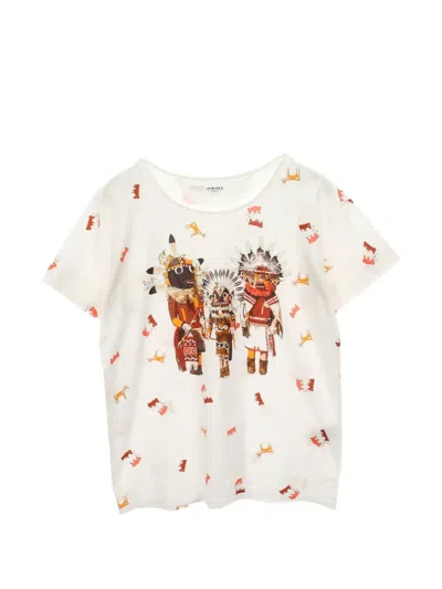 Pre-owned Hermes Kachina Short-sleeve T-shirt In White
