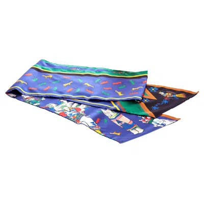 Pre-owned Hermes Hermès Kachinas Maxi Twilly Scarf In Purple