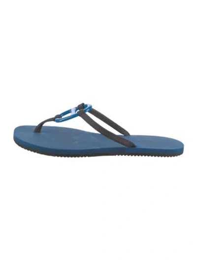 Pre-owned Hermes Kala Nera Chaîne D'ancre Insignia Flip Flops In Blue