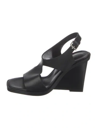 Pre-owned Hermes Kalya 100 H Logo Sandals In Black