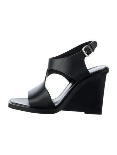 Pre-owned Hermes Kalya 100 H Logo T-strap Sandals In Black